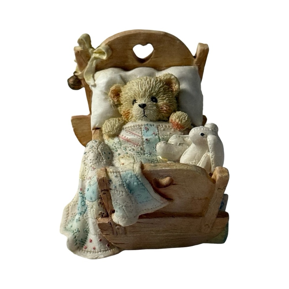 Hamilton Baby “Cradled With Love” Baby Bear in Bed Figurine